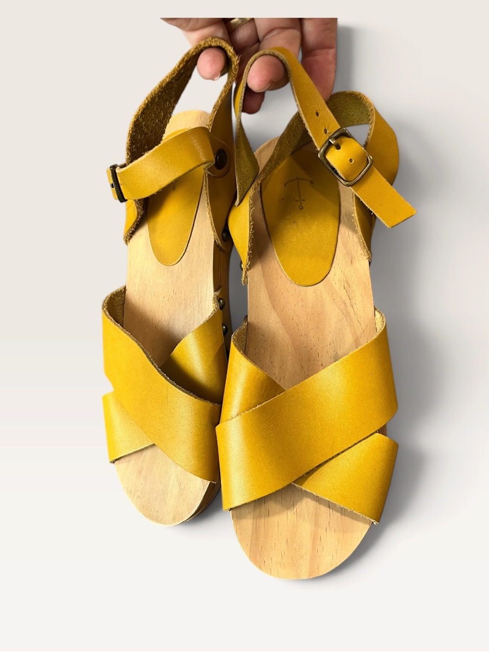 Mustard Yellow Sea salt Cornwall clog sandals EU - 38/US 7